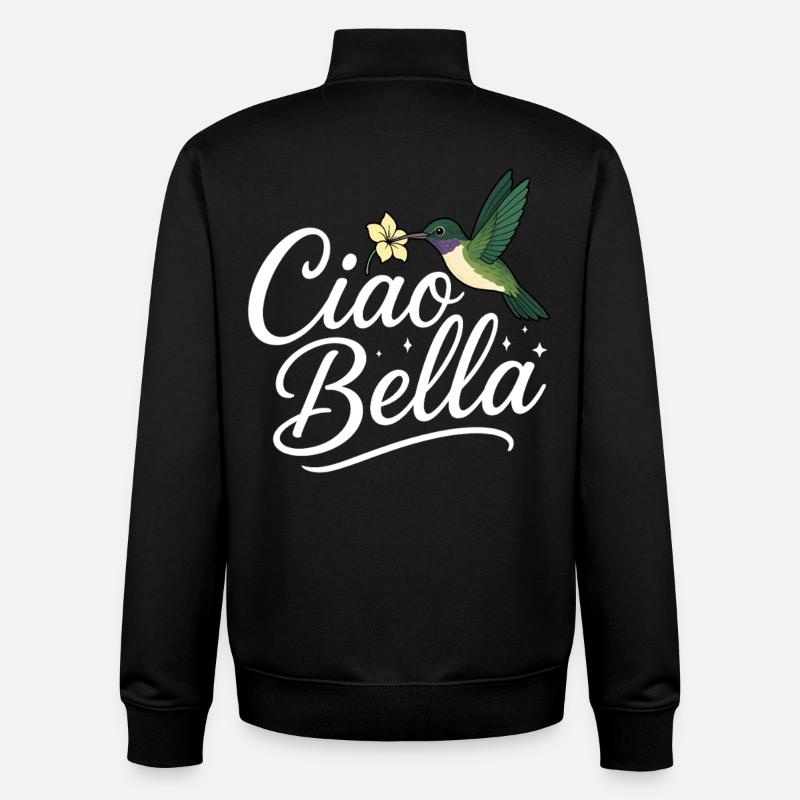 Ciao Bella - Sweat zippé unisexe en coton bio Stanley/Stella - noir