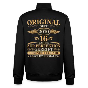 Original 2010 Jahrgang 16. Geburtstag Geschenk - Unisex Organic Zip Sweatshirt von Stanley/Stella - Schwarz - Hinten - AI Model Male 185 light (185cm)