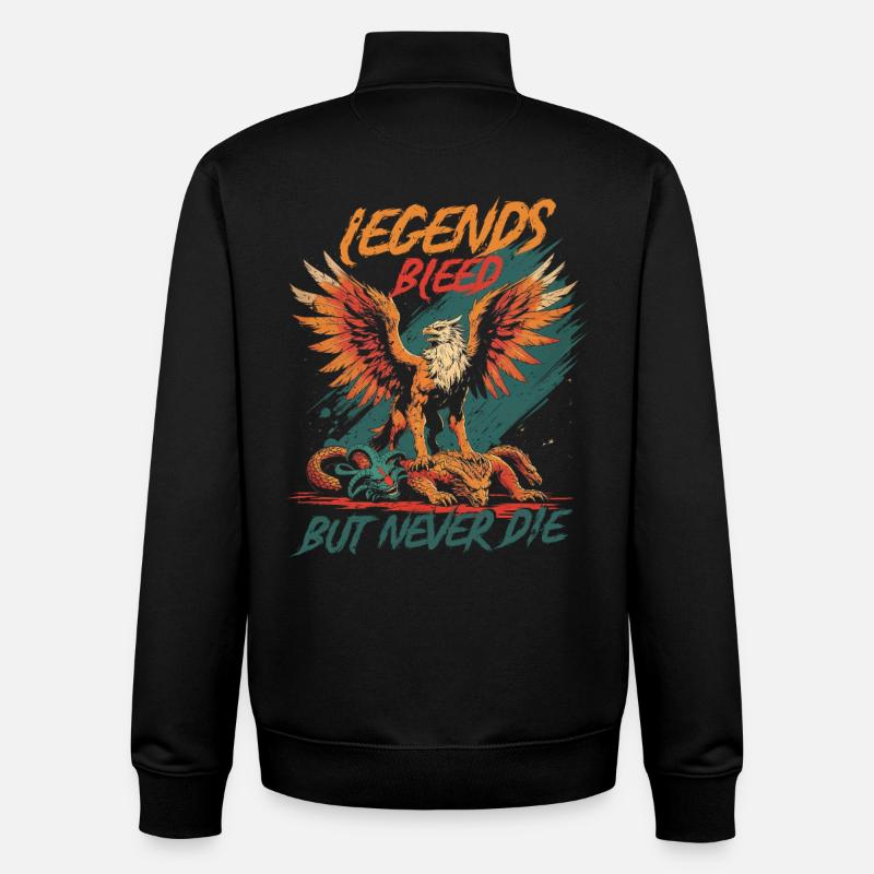 Créatures mythologiques du griffon - Sweat zippé unisexe en coton bio Stanley/Stella - noir