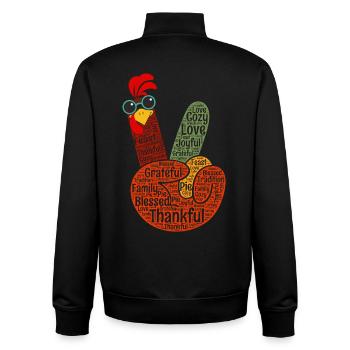 Dankbares Peacezeichen Hand - Unisex Organic Zip Sweatshirt von Stanley/Stella - Schwarz - Hinten - AI Model Male 185 light (185cm)