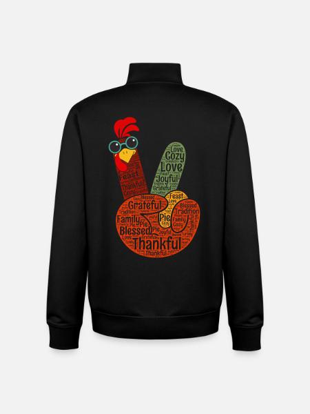 Grateful Peace Sign Hand - Unisex Organic Zip Sweatshirt by Stanley/Stella - black