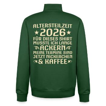 Altersteilzeit 2026 Lustiges Kollege Abschied - Unisex Organic Zip Sweatshirt von Stanley/Stella - Flaschengrün - Hinten - AI Model Male 185 dark (185cm)