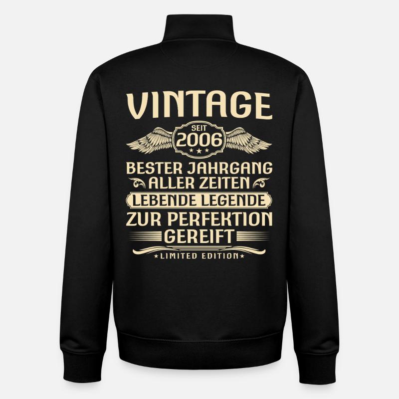 Millésime depuis 2006 Millésime - 20ème anniversaire - Sweat zippé unisexe en coton bio Stanley/Stella - noir