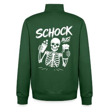 Schock Aus! Sklett Schockbesteck Würfeln Schocken - Unisex Organic Zip Sweatshirt von Stanley/Stella - Flaschengrün - Hinten - AI Model Male 185 dark (185cm)