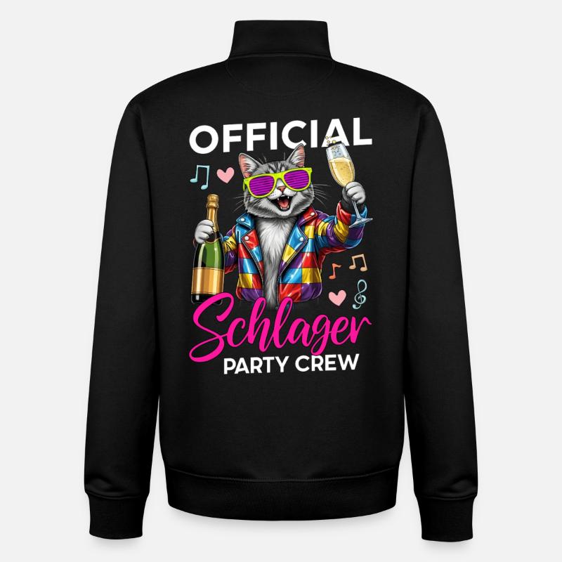 Équipe officielle de Schlager Party - Sweat zippé unisexe en coton bio Stanley/Stella - noir