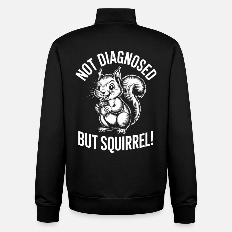 Non diagnostiqué – Écureuil - Sweat zippé unisexe en coton bio Stanley/Stella - noir