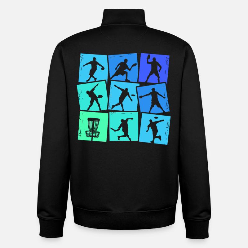 Disc Golf Discgolf Kids Men Boys - Unisex Organic Zip Sweatshirt by Stanley/Stella - black
