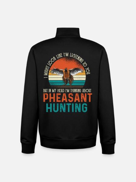 Pheasant Hunting Retro Sunset - Unisex Organic Zip Sweatshirt by Stanley/Stella - black