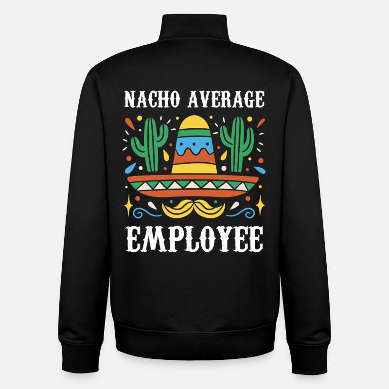Nacho Employé moyen - Sweat zippé unisexe en coton bio Stanley/Stella - noir
