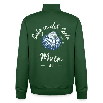 Salt in the Soul | Hello - Unisex Organic Zip Sweatshirt by Stanley/Stella - bottle green - Back - AI Model Male 185 dark (185cm)