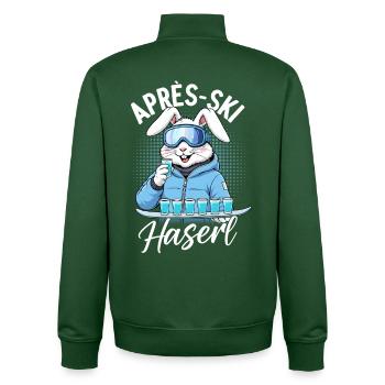 Lapin d’après-ski - Sweat zippé unisexe en coton bio Stanley/Stella - vert bouteille - Dos - AI Model Male 185 dark (185cm)