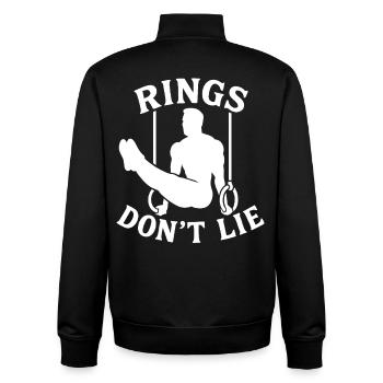 Ringe lügen nicht Calisthenics Fitness Gym Training - Unisex Organic Zip Sweatshirt von Stanley/Stella - Schwarz - Hinten - AI Model Male 185 light (185cm)