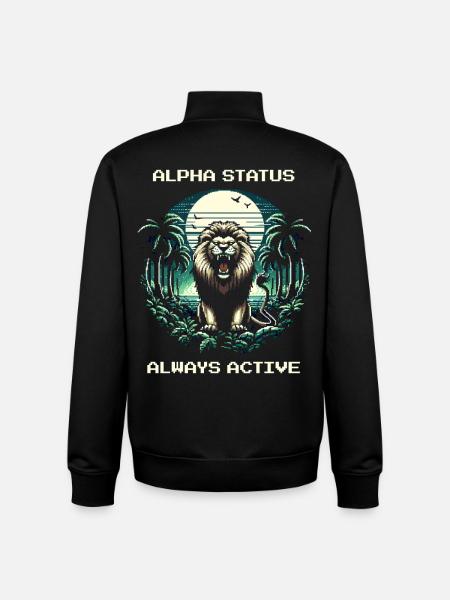 Alpha Status Active | Leo Domination Nature - Unisex Organic Zip Sweatshirt by Stanley/Stella - black