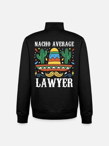 Nacho Average Lawyer Illustration - Unisex Organic Zip Sweatshirt by Stanley/Stella - black