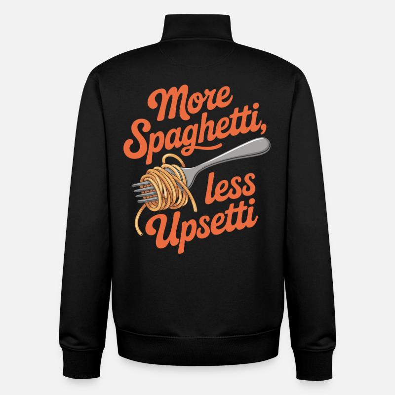 Plus de spaghettis moins d’upsetti - Sweat zippé unisexe en coton bio Stanley/Stella - noir