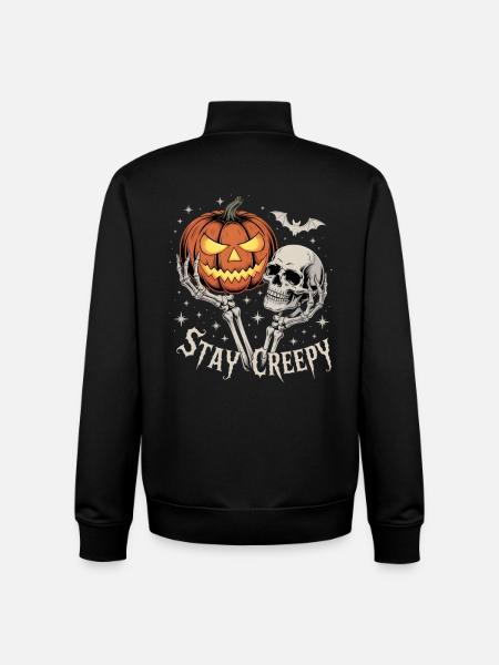 Restez effrayant, restez effrayant Thème d’Halloween - Sweat zippé unisexe en coton bio Stanley/Stella - noir