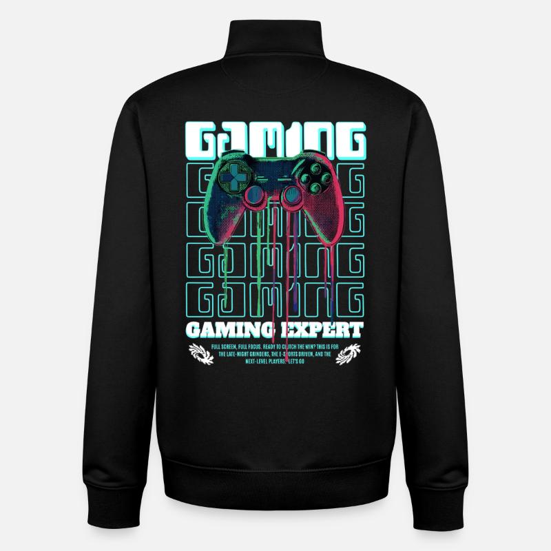 Gaming Expert Controller - Unisex Organic Zip Sweatshirt by Stanley/Stella - black