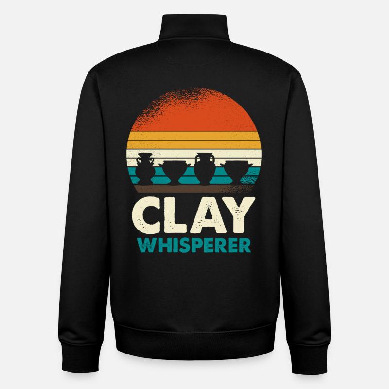 Clay Whisperer Sunset - Unisex Organic Zip Sweatshirt by Stanley/Stella - black