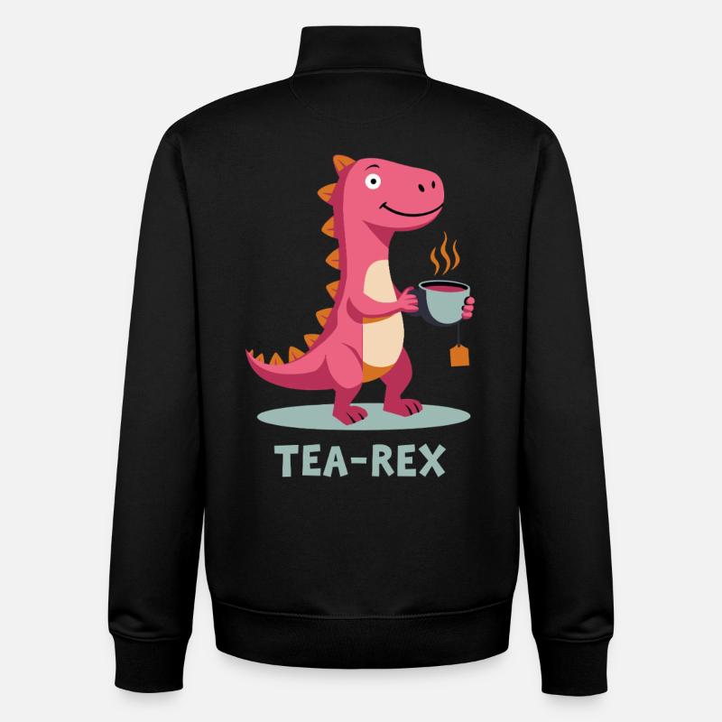 TEA-REX Tea Motif - Unisex Organic Zip Sweatshirt by Stanley/Stella - black