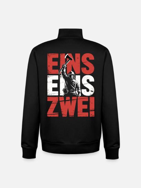 Fire Brigade Saying – 112 Emergency Call Hero in Action - Unisex Organic Zip Sweatshirt by Stanley/Stella - black