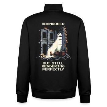 Abandoned, but perfectly rendered | Urban Vibes - Unisex Organic Zip Sweatshirt by Stanley/Stella - black - Back - AI Model Male 185 light (185cm)