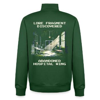 Lore gefunden: Verlassener Klinikflügel | Urban  - Unisex Organic Zip Sweatshirt von Stanley/Stella - Flaschengrün - Hinten - AI Model Male 185 dark (185cm)