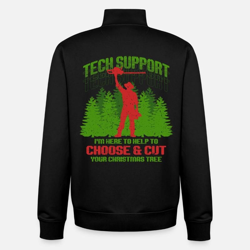 Weihnachtsbaum Züchter Help To Choose & Cut - Unisex Organic Zip Sweatshirt von Stanley/Stella - Schwarz