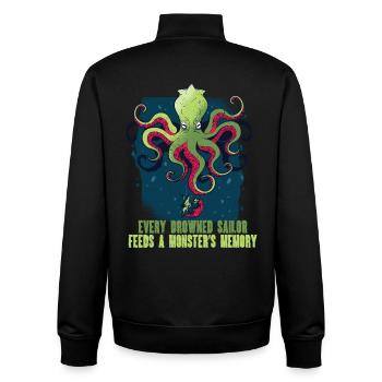 Créatures mythologiques du Kraken - Sweat zippé unisexe en coton bio Stanley/Stella - noir - Dos - AI Model Male 185 light (185cm)