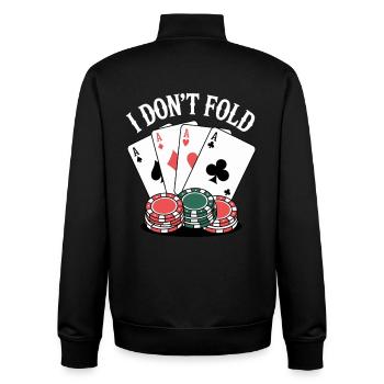 Pliez les cartes de poker - Sweat zippé unisexe en coton bio Stanley/Stella - noir - Dos - AI Model Male 185 light (185cm)