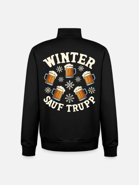 Winter Booze Squad - Unisex Organic Zip Sweatshirt by Stanley/Stella - black