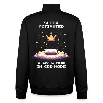 Sleep Activated: God Mode | Recreation, Energy - Unisex Organic Zip Sweatshirt by Stanley/Stella - black - Back - AI Model Male 185 light (185cm)