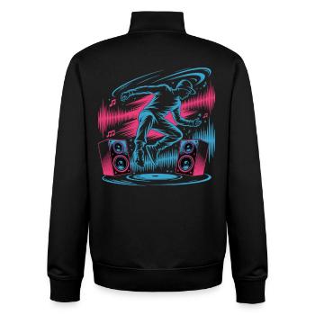 Streetdance Beat – Urban DJ Musik Design - Unisex Organic Zip Sweatshirt von Stanley/Stella - Schwarz - Hinten - AI Model Male 185 light (185cm)