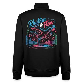 Streetdance Beat – Urban DJ Musik Design - Unisex Organic Zip Sweatshirt von Stanley/Stella - Schwarz - Hinten - AI Model Male 185 light (185cm)