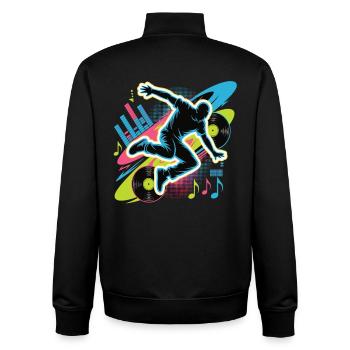 Streetdance Beat – Urban DJ Musik Design - Unisex Organic Zip Sweatshirt von Stanley/Stella - Schwarz - Hinten - AI Model Male 185 light (185cm)