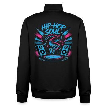 Streetdance Beat – Urban DJ Musik Design - Unisex Organic Zip Sweatshirt von Stanley/Stella - Schwarz - Hinten - AI Model Male 185 light (185cm)