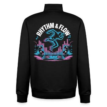 Streetdance Beat – Urban DJ Musik Design - Unisex Organic Zip Sweatshirt von Stanley/Stella - Schwarz - Hinten - AI Model Male 185 light (185cm)