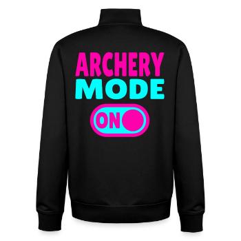 Mode tir à l’arc activé - Sweat zippé unisexe en coton bio Stanley/Stella - noir - Dos - AI Model Male 185 light (185cm)