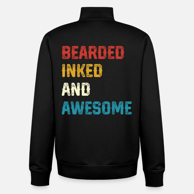 Bearded Inked and Awesome - Unisex Organic Zip Sweatshirt von Stanley/Stella - Schwarz