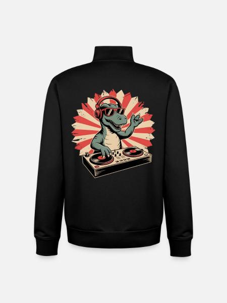 Alligator DJ in retro rhythm - Unisex Organic Zip Sweatshirt by Stanley/Stella - black