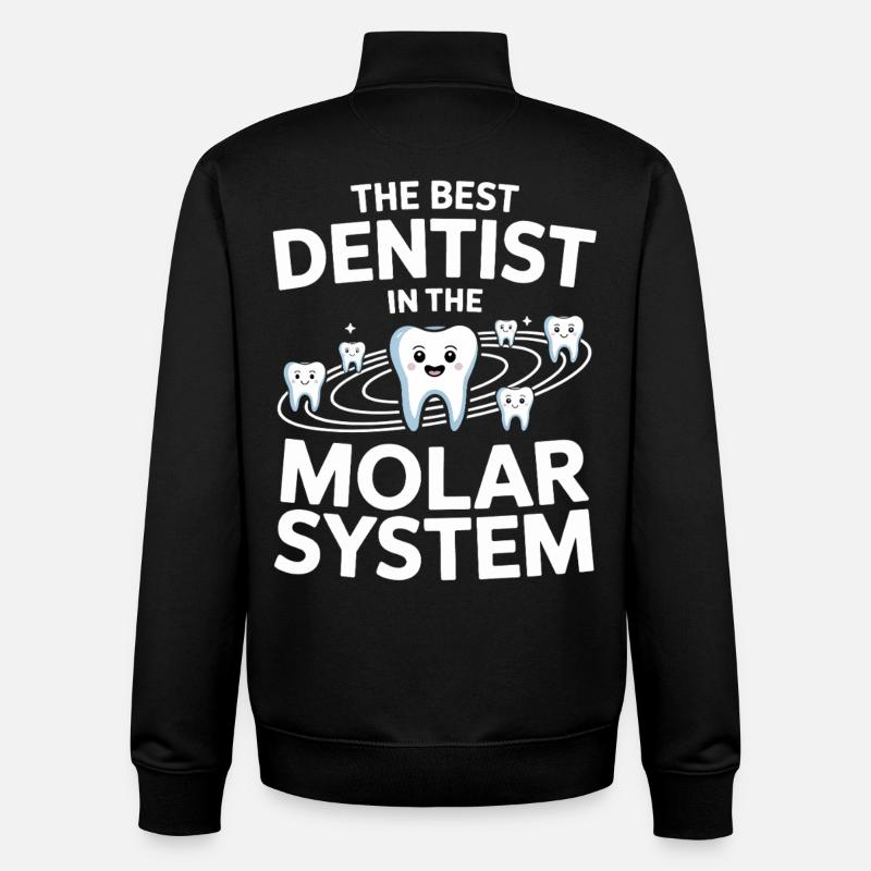 Système molaire de Zahnhelden - Sweat zippé unisexe en coton bio Stanley/Stella - noir