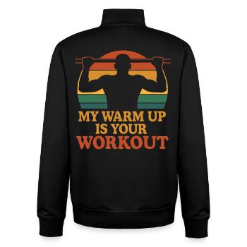 Gymnastique suédoise Gym Workout Mon échauffement est votre - Sweat zippé unisexe en coton bio Stanley/Stella - noir - Dos - AI Model Male 185 light (185cm)
