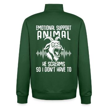 Ziegen Schreien Therapie Alltagsstress Lehrer - Unisex Organic Zip Sweatshirt von Stanley/Stella - Flaschengrün - Hinten - AI Model Male 185 dark (185cm)