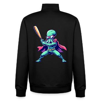 Baseball Oktopus Superheld - Unisex Organic Zip Sweatshirt von Stanley/Stella - Schwarz - Hinten - AI Model Male 185 light (185cm)