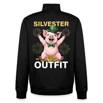 Tenue de réveillon du Nouvel An - Sweat zippé unisexe en coton bio Stanley/Stella - noir - Dos - AI Model Male 185 light (185cm)