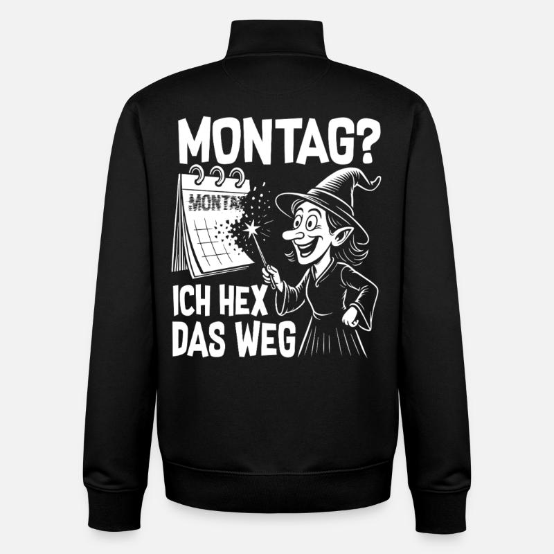 Lundi, je vais comme ça - Sweat zippé unisexe en coton bio Stanley/Stella - noir
