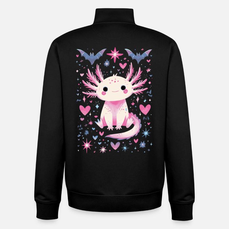 Mignon axolotl pastel goth fans, - Sweat zippé unisexe en coton bio Stanley/Stella - noir