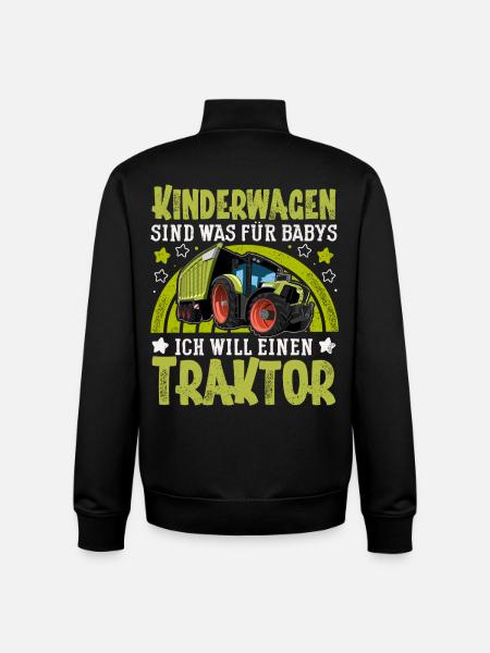 Traktor Kinder Lustiger Spruch - Unisex Organic Zip Sweatshirt von Stanley/Stella - Schwarz