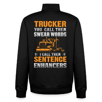 Truck Driver - Unisex Organic Zip Sweatshirt by Stanley/Stella - black - Back - AI Model Male 185 light (185cm)