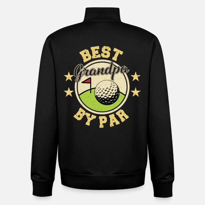 Grand-père de golf - Sweat zippé unisexe en coton bio Stanley/Stella - noir
