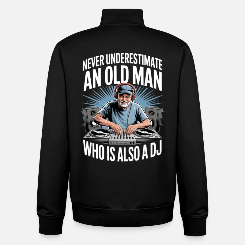 Never Underestimate Old Man DJ - Unisex Organic Zip Sweatshirt von Stanley/Stella - Schwarz